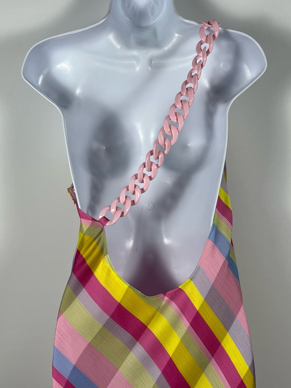 Gianni Bini x Jess Southern Shelby One-Shoulder Chain Plaid Dress Size 8 NWT - Picture 6 of 10